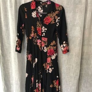 Zara Long Floral Duster/Dress Size S